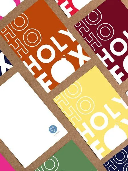 VEROIKON VEROIKON Weihnachts-Postkarten-Set Holy Fox, Monochrom, – Produktbild 2 von 2
