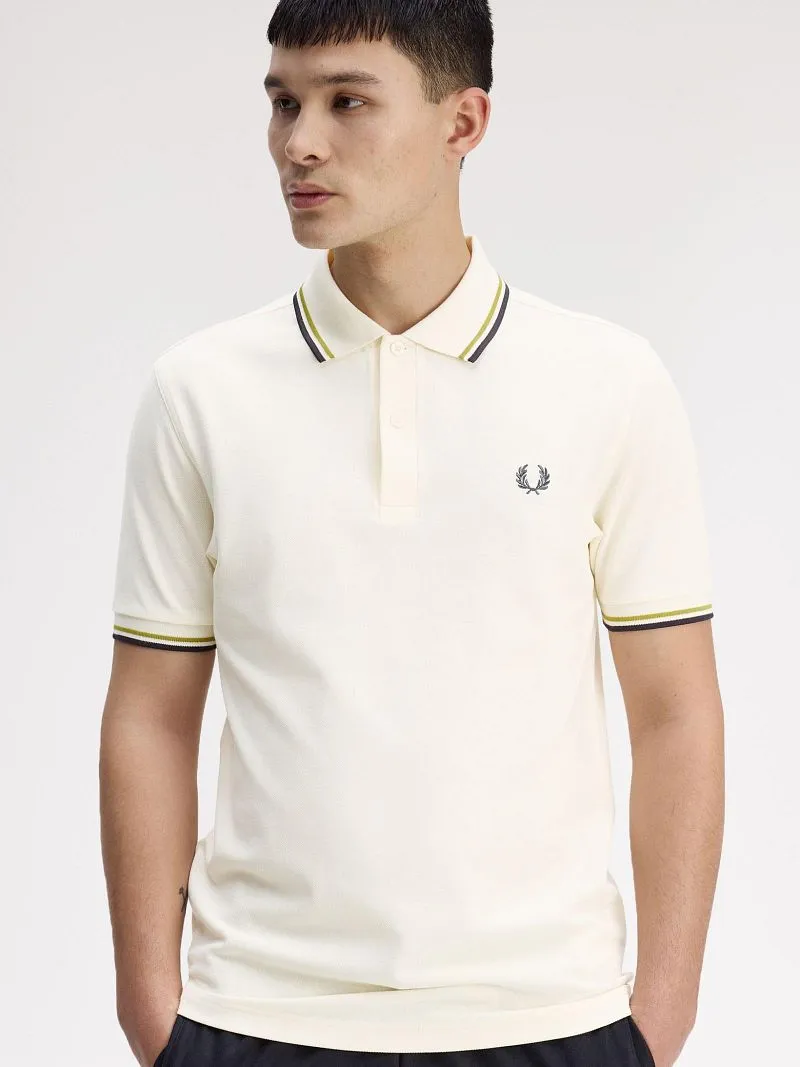 Fred Perry Fred Perry Polo Twin Tipped M3600 Ecru 46A - Größe L, Wollweiß, – Produktbild 4 von 5