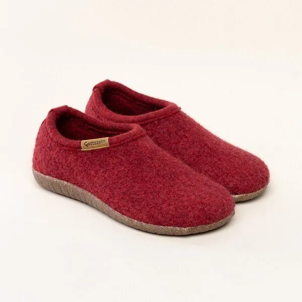 Gottstein Gottstein Filz-Hausschuh Alpine Midcut - Damen & Herren Pantoffel aus 100% Schurwolle mit Komfort-Einlagesohle, Rot, – Produktbild 1 von 4
