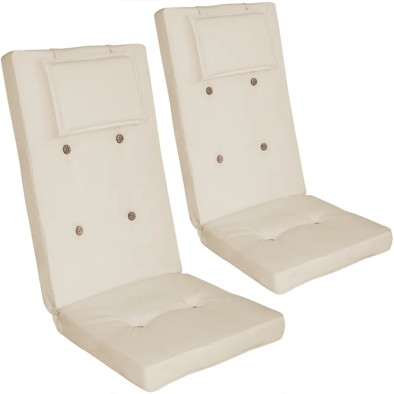 Casaria® Casaria Detex Stuhlauflage 2er-Set Vanamo Creme 118x45x7cm – Produktbild 1 von 1