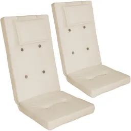 Casaria® Casaria Detex Stuhlauflage 2er-Set Vanamo Creme 118x45x7cm – Produktbild 1 von 1