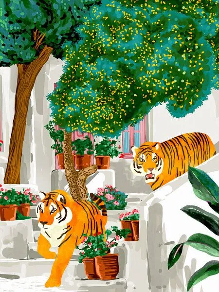 Photocircle Photocircle Poster / Leinwandbild - Tigers in Greece – Produktbild 1 von 4