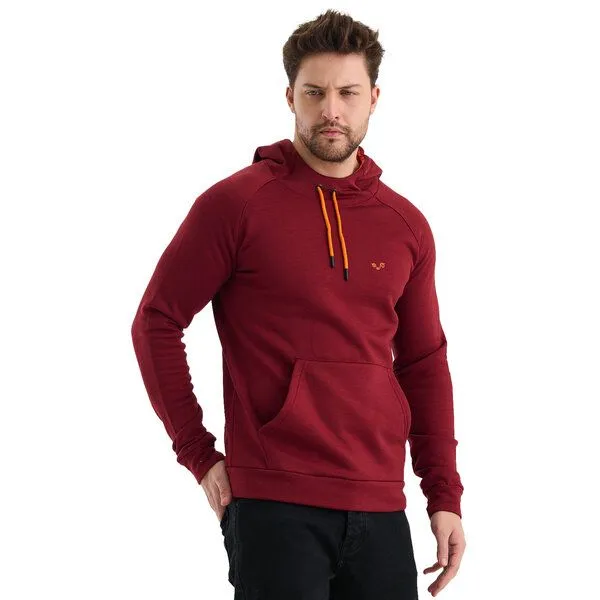 Woolona Woolona Kapuzenpullover - SCOUT - 100% Merinowolle, Bordeaux rot, – Produktbild 4 von 4
