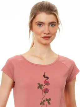 FellHerz FellHerz Damen T-Shirt Glücksklee dusty rose Bio & Fair & Vegan – Produktbild 1 von 1