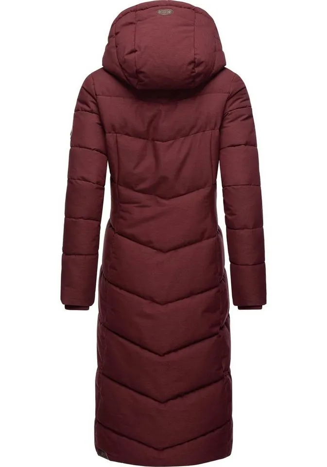 ragwear ragwear Wintermantel Pavla Long extralanger Winterparka mit Teddyfutter und Kapuze, Rot, – Produktbild 4 von 4