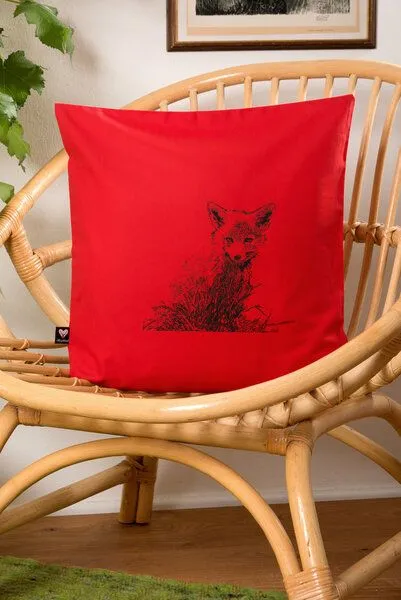 Hirschkind Hirschkind Bio-Kissenbezug 'Junger Fuchs' rot 40x40 cm – Produktbild 3 von 3
