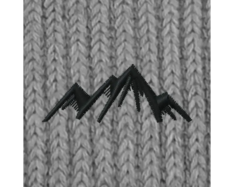 Spreadshirt Beanie Stickerei Berge Fisherman Beanie Bio Mütze (1-St), Grau, – Produktbild 2 von 5
