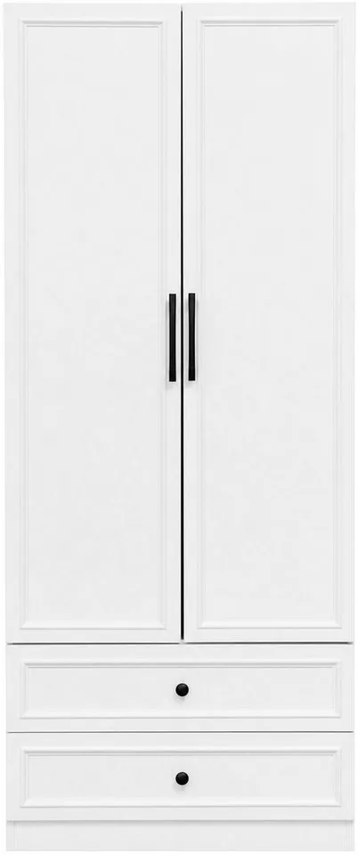 OTTO home Kleiderschrank Arrian, weiß, 80 cm, 2 Türen, 2 Schubladen (Drehtürenschrank im Landhausstil, FSC Zertifiziert) EXTRA VIEL PLATZ FÜR IHRE GARDEROBE – Produktbild 4 von 5