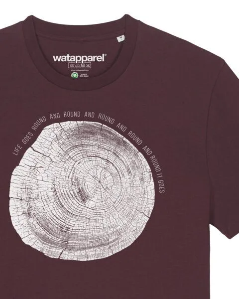 watapparel watapparel T-Shirt Unisex Baumscheibe, Red brown, – Produktbild 3 von 4