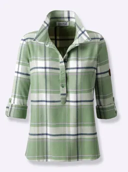 Witt Flanellbluse eucalyptus-ecru-kariert – Produktbild 1 von 1