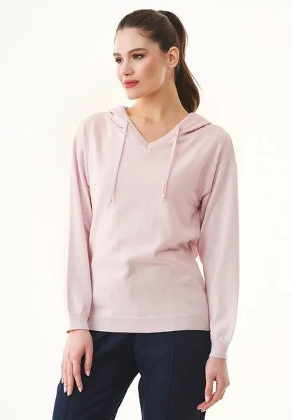 ORGANICATION ORGANICATION Feinstrick-Hoodie aus Bio-Baumwolle, Soft pink, – Produktbild 3 von 4