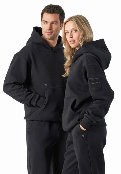 ORGANICATION ORGANICATION HARVINN | Essentials Travel Unisex Hoodie aus Bio-Baumwolle und recyceltem Polyester, Black, – Produktbild 1 von 4