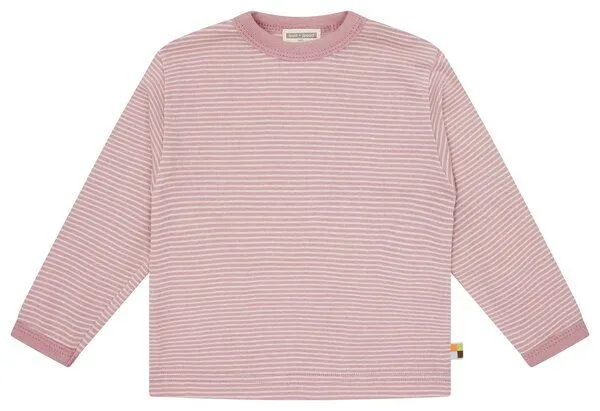 loud + proud loud + proud Babys & Kinder Langarm Shirt Streifen, GOTS-zertifiziert, Aster(rosa), – Produktbild 2 von 3
