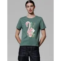 watapparel watapparel T-Shirt Frauen Flamingo mit Blumen – Produktbild 1 von 1