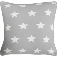 HANS NATUR Kissenbezug 40x40 cm Bio Baumwolle, Sterne grey Mit Reißverschluss – Produktbild 1 von 1