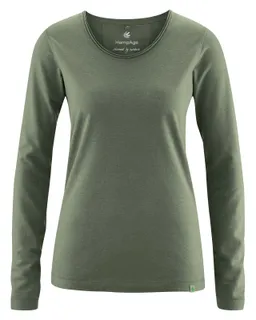 HempAge Hempage Damen vegan Langarm T-Shirt Moosgrün – Produktbild 1 von 1