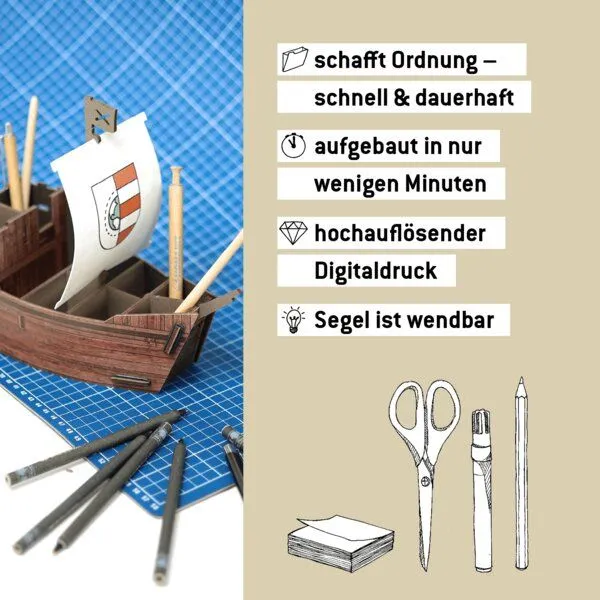 WERKHAUS WERKHAUS Stiftebox Segelschiff – Produktbild 2 von 5