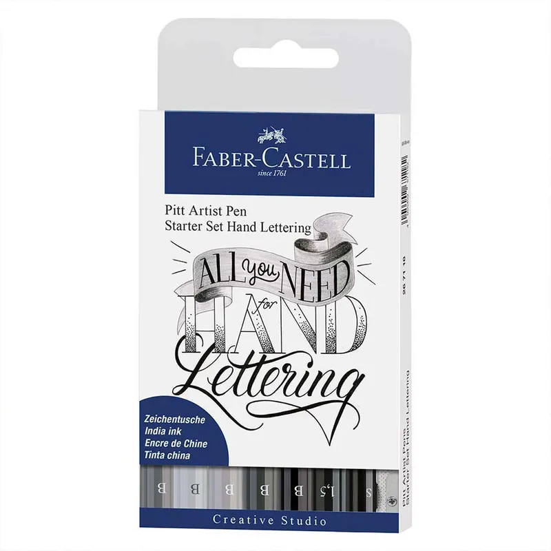 Faber-Castell Faber-Castell Tuschestift "Grautöne" Pitt Artist Pen, Lettering-Set, 8 Stk. – Produktbild 1 von 2