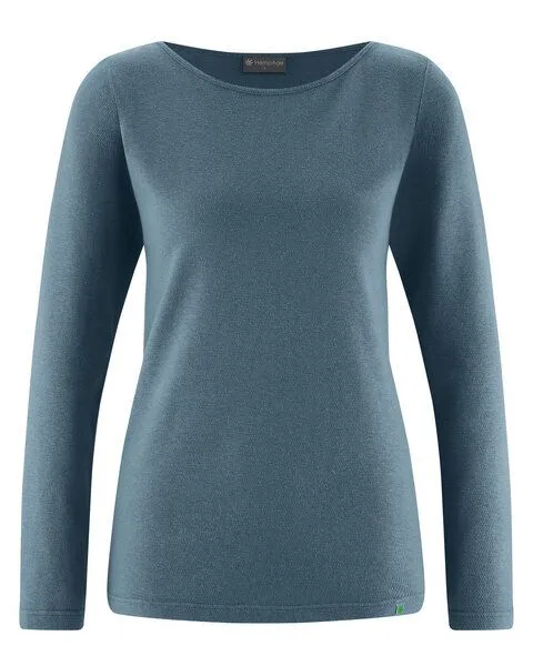 HempAge HempAge Damen Longsleeve Hanf/Biobaumwolle, Dove (blau), – Produktbild 1 von 4