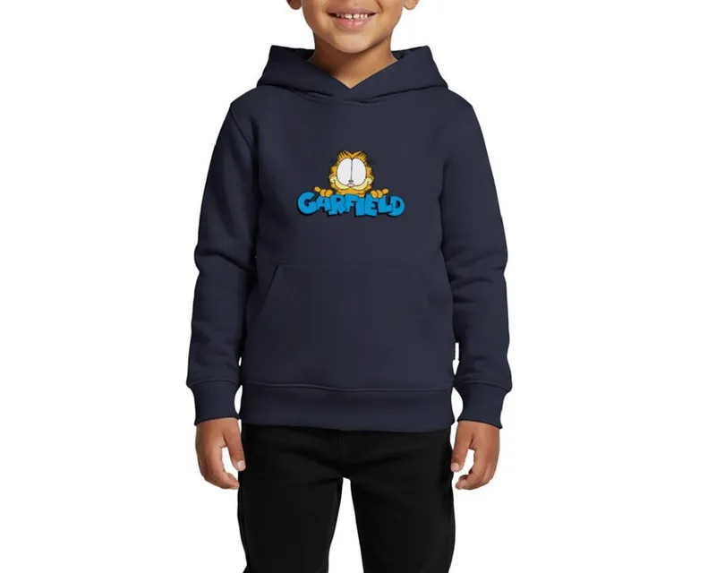 Spreadshirt Hoodie Garfield Gesicht Logo Kinder Premium Hoodie (1-tlg) Regular Fit, Blau, – Produktbild 1 von 4