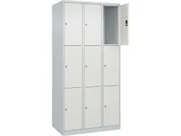 C+P C+P Schließfachschrank Classic PLUS, 9 Fächer, 1850x900x500mm, Lichtgrau/Verkehrsweiß – Produktbild 1 von 1