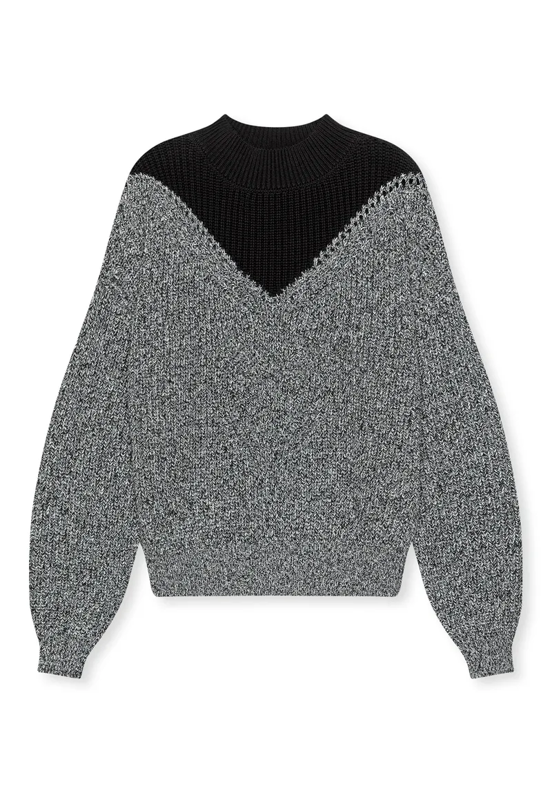 Lovjoi LOVJOI Damen vegan Pullover Melindis Schwarz Melange, Schwarz, – Produktbild 1 von 2