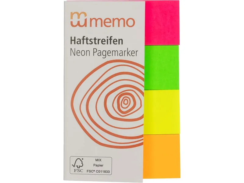 Memo memo Haftstreifen 'Neon Marker' 4 x 20 x 50 mm – Produktbild 1 von 1