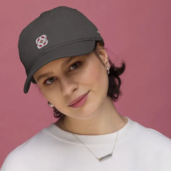 PepMelon Frühlingsvögel - 3D gestickte Bio-Baseballmütze, Baseball Cap Birds, Grau, – Produktbild 2 von 3
