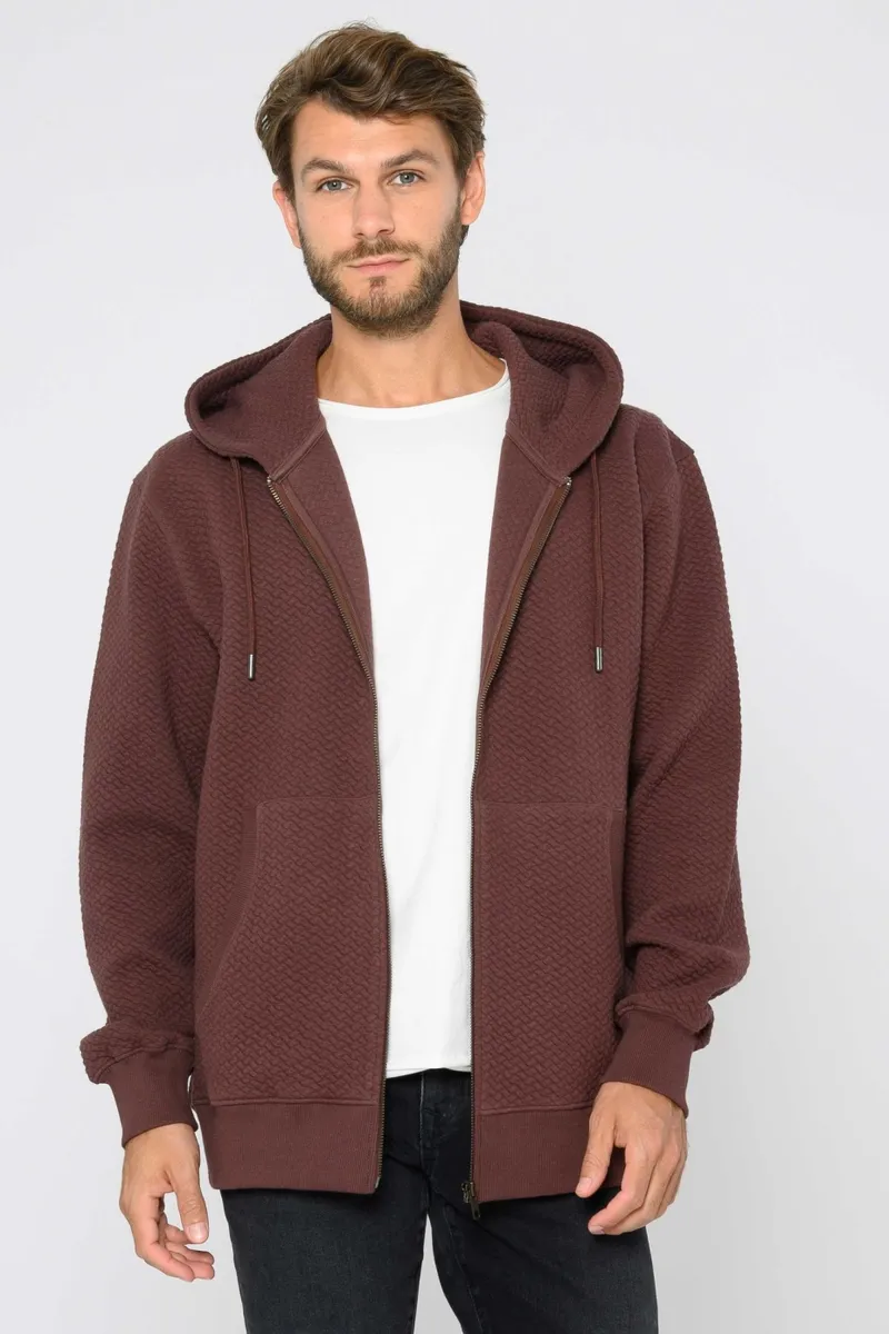 THOKKTHOKK ThokkThokk Herren vegan Zip Hoodie Structured Oversized Deep Mahogany, Braun, – Produktbild 2 von 2