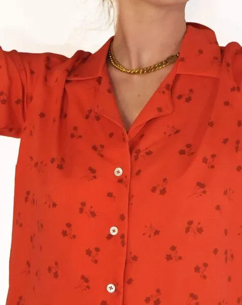 Aatise Aatise Oversize-Bluse mit kubanischem Zavi 100% EcoVero, Rot4, – Produktbild 3 von 4