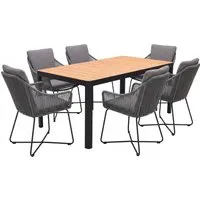 Gartenmöbel-Set "Opal & Portals" 7-tlg. 1 Tisch 209 x 95 cm, 6 Stühle – Produktbild 1 von 1