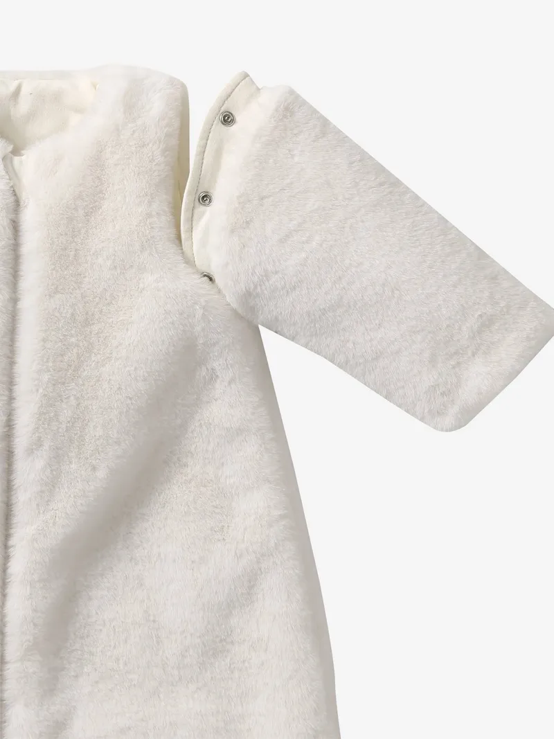 Envie De Fraise Baby Schlafsack mit abnehmbaren Ärmeln mit Webpelz TOG 2, Wollweiß, – Produktbild 3 von 4