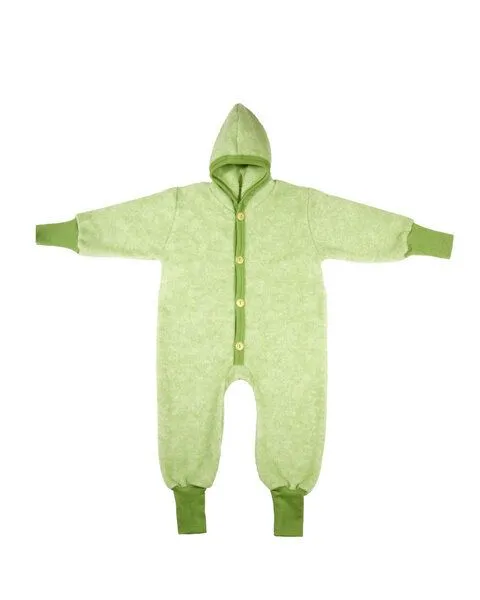 Cosilana Cosilana Kleinkinder Fleece Overall kbT Schurwolle Bio Baumwolle, Lindgrün-melange, – Produktbild 1 von 1