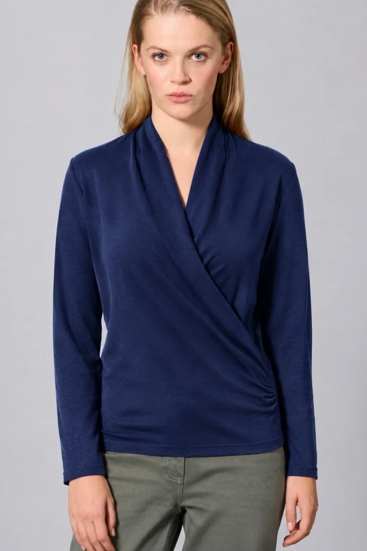 HempAge Hempage Damen vegan Langärmliges Top Attractive Night In Marineblau, Blau, – Produktbild 2 von 2