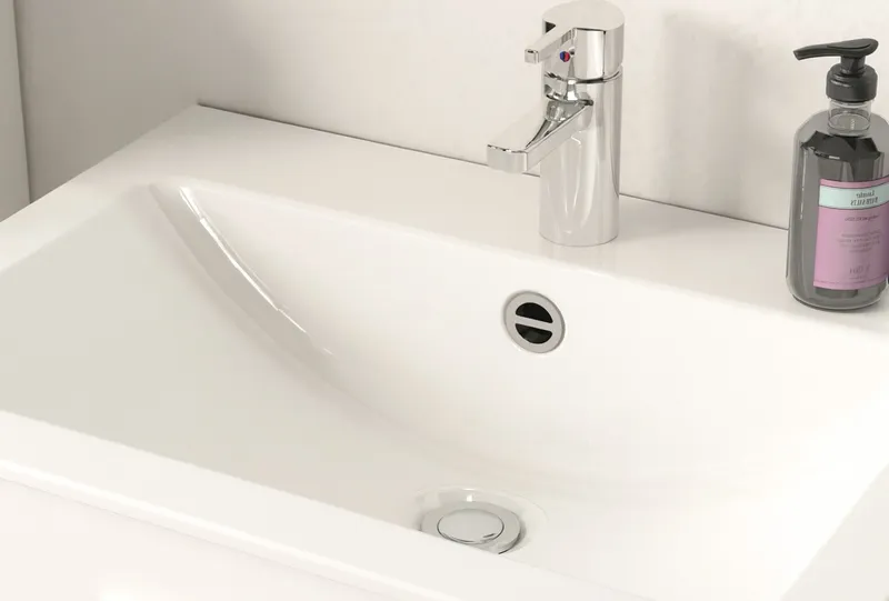 Inn.Furn Waschtisch Cover (Set in Schwarz matt mit Eiche, Waschplatz Breite 60 cm), inkl. Keramik Waschbecken, Schwarz, – Produktbild 5 von 5