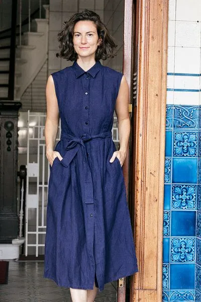 Sophia Schneider-Esleben Sophia Schneider-Esleben Dress Marie, Blau Damenkleid aus Bio-Baumwolle – Produktbild 3 von 3