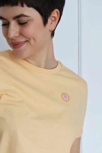 Kultgut Kultgut Artdesign - Biofair- Flauschiges Femin Shirt / Little Sun, Gelb (mandarin), – Produktbild 3 von 4