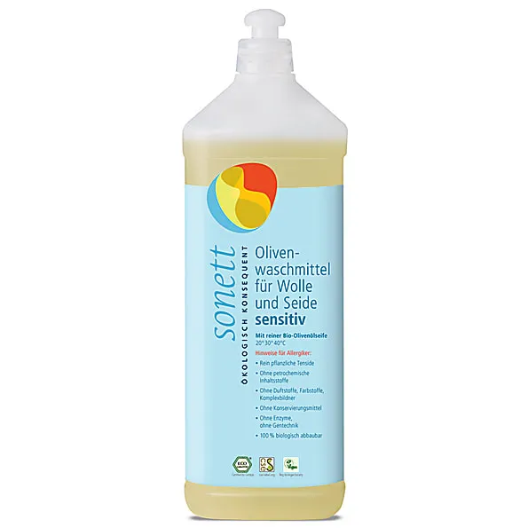 Sonett Sonett Olivenwaschmittel für Wolle und Seide sensitiv- 1L (17 Wasch... – Produktbild 2 von 3