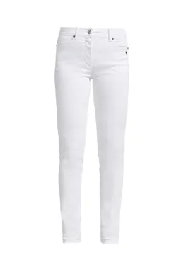 LAURIE LAURIE Damen vegan Hose Laura Slim Mittellang Weiß – Produktbild 1 von 1