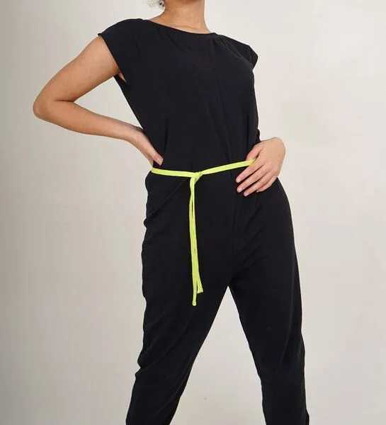 Lena Schokolade Lena Schokolade Jumpsuit Overall versch. Kordeln aus Bio-Jersey, Schwarz, – Produktbild 4 von 8
