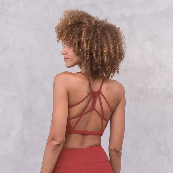 Jaya Jaya CAROLINA - Damen - Bra für Yoga aus Biobaumwolle, Henna/rot, – Produktbild 1 von 3