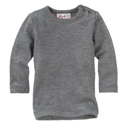 People Wear Organic People Wear Organic Baumwolle-Wolle-Seide Langarm-Shirt, uni meliert – Produktbild 1 von 1
