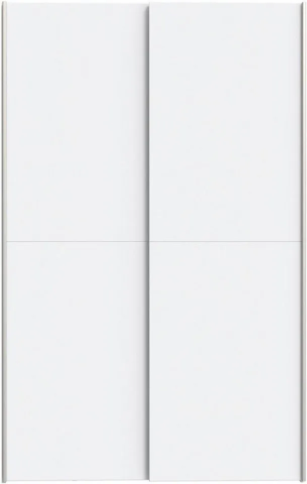 FORTE Wäscheschrank Ozzula, Mehrzweckschrank, Schwebetürenschrank, Garderobenschrank (B/H/T ca. 120/190,5/42cm, 2 Türen, 6 Einlegeböden) FSC® zertifiziert, variable Inneinteilung, 42cm tief, Made in Europe, Weiß, – Produktbild 3 von 5