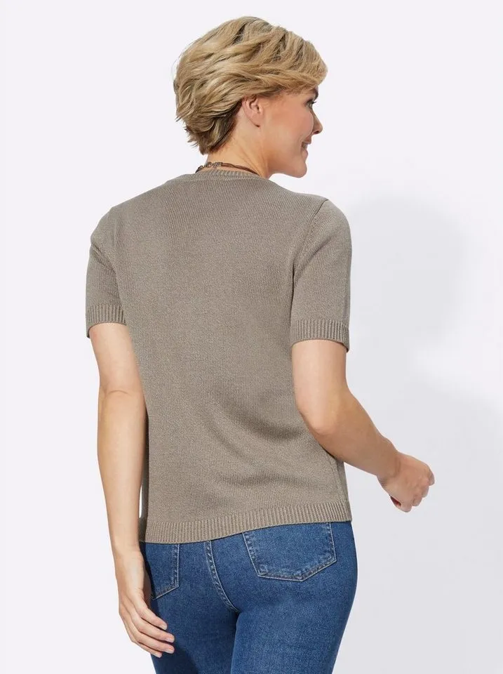 Witt Witt Strickpullover Pullover Kurzarm Jersey, Braun, – Produktbild 2 von 3