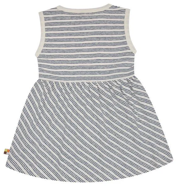 loud + proud loud + proud Babys & Kinder Kleid Streifen mit Leinen, GOTS-zertifiziert, Ultramarine(blau), – Produktbild 1 von 5