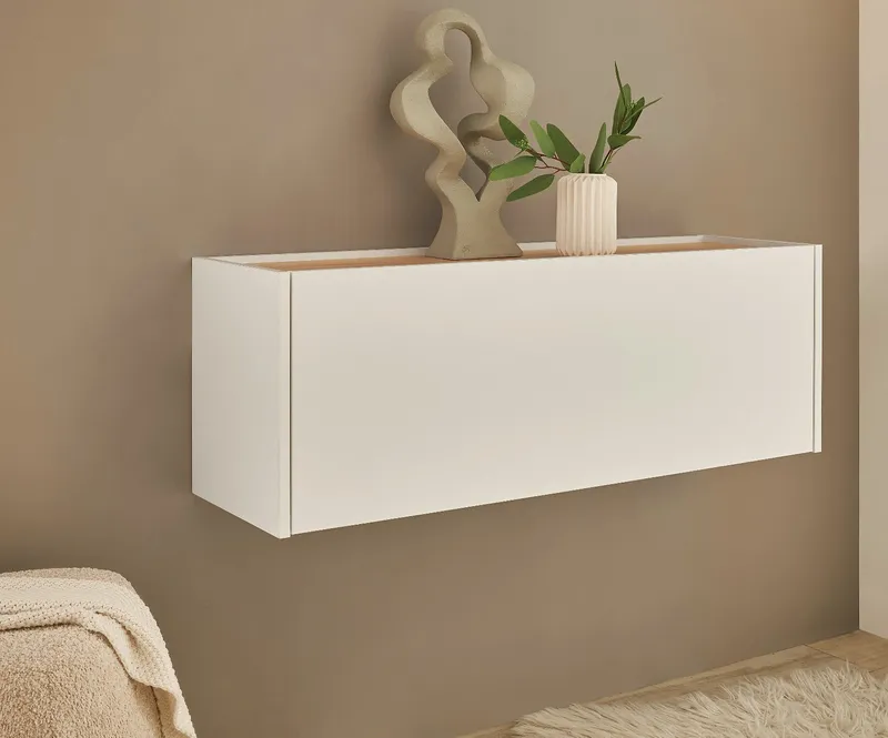 Furn.Design Hängeschrank Center (in weiß und Wotan Eiche, 100 x 35 cm) Flurschrank hängend, Weiß, – Produktbild 1 von 5