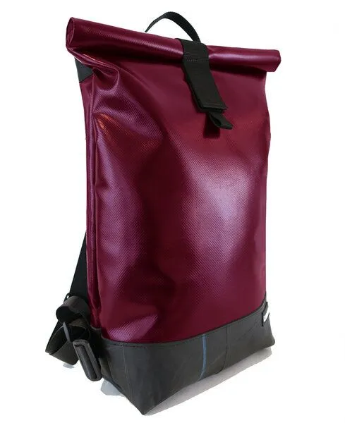 Leonca Leonca Rollrucksack aus LKW-Plane in 11 Farben/3 Größen, Bordeaux, – Produktbild 1 von 3