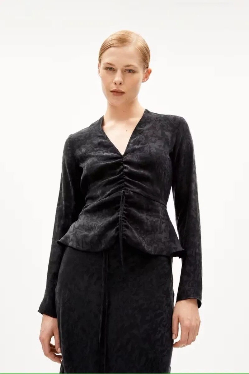 ARMEDANGELS ARMEDANGELS Damen vegan Bluse Anayaa Jacq Schwarz, Schwarz, – Produktbild 2 von 2