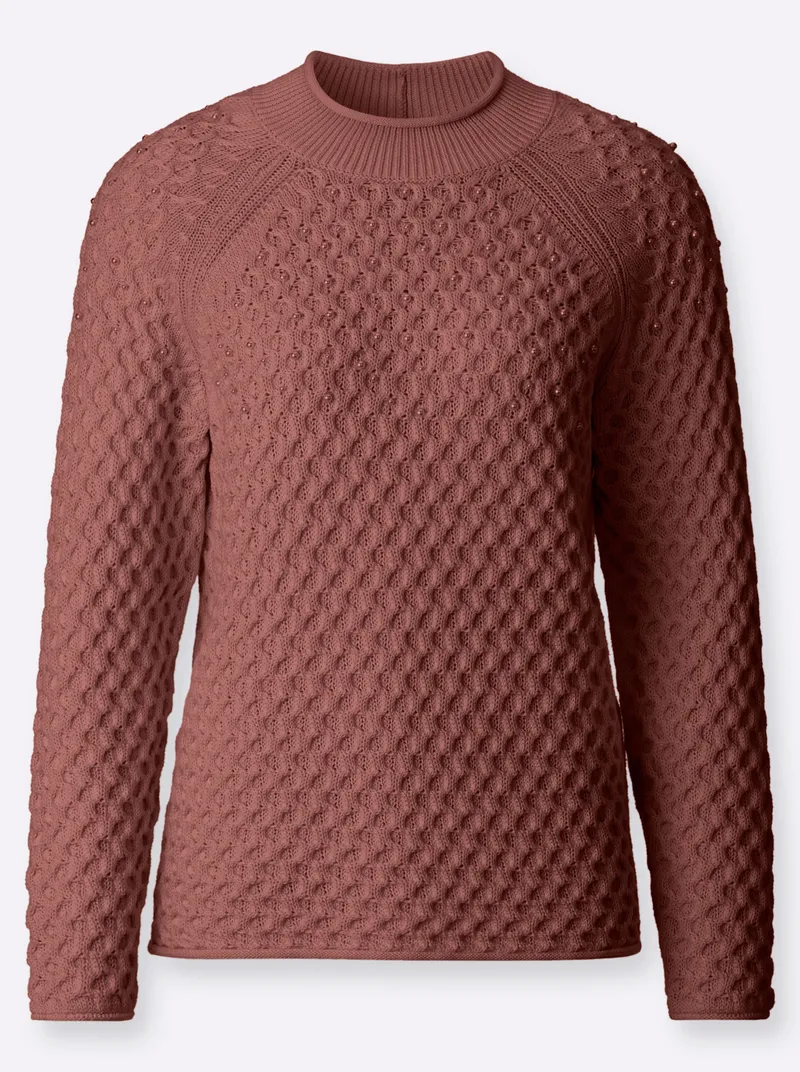 Witt Stehkragenpullover rotbraun, Rotbraun, – Produktbild 1 von 2