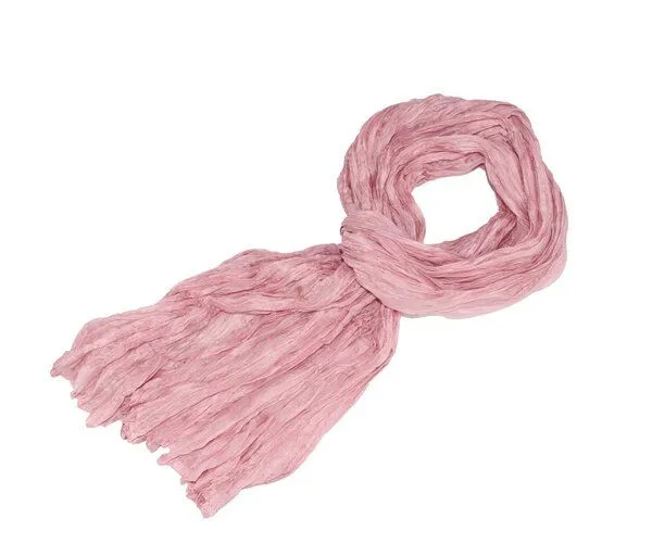 Schönes aus Indochina Schönes aus Indochina Seidenschal Crinkle einfarbig, Rose, – Produktbild 2 von 3